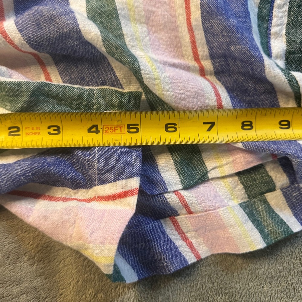 Old Navy Everyday Short Womens 10 Linen Blend Striped Multi Color Casual Summer - Picture 7 of 7